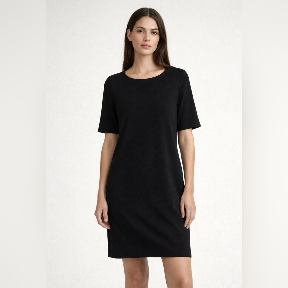 Adrienne Vittadini Classic Black Midi Dress Size 6